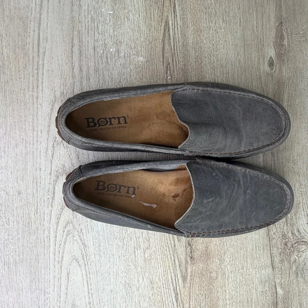 Born Leather Driver Loafers Grey 10.5M